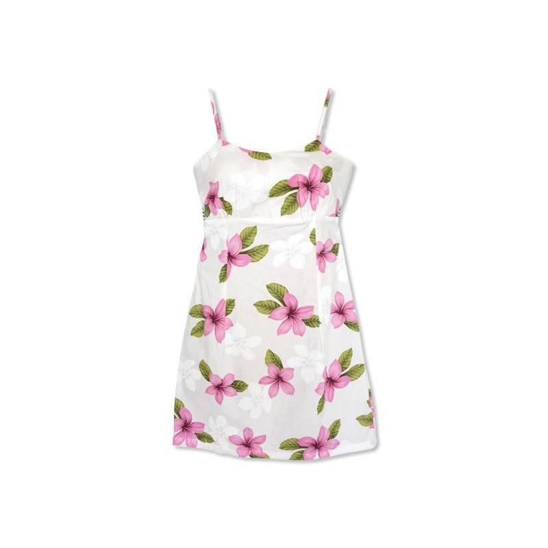 Delight Pink Short Hawaiian Skinny Strap Floral Dress Delight Pink Short Hawaiian Skinny Strap Floral Dress