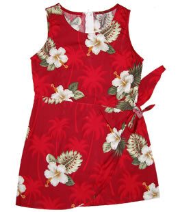 Hawaii Floral Red Funny Toddler Hawaiian Shirt, 2-3T