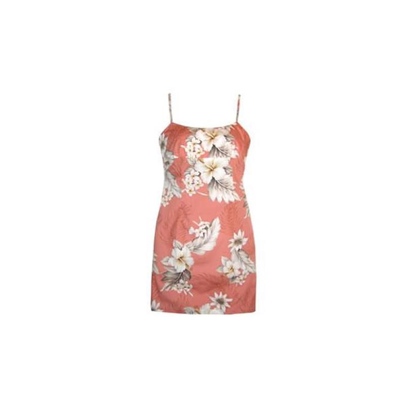 Petal Pink Short Hawaiian Skinny Strap Floral Dress - PapayaSun