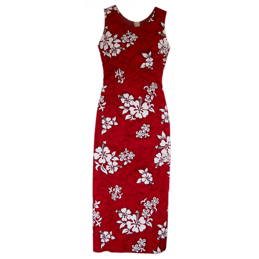 fitted lace wedding dress Seastar Red Long Hawaiian Tank Dress