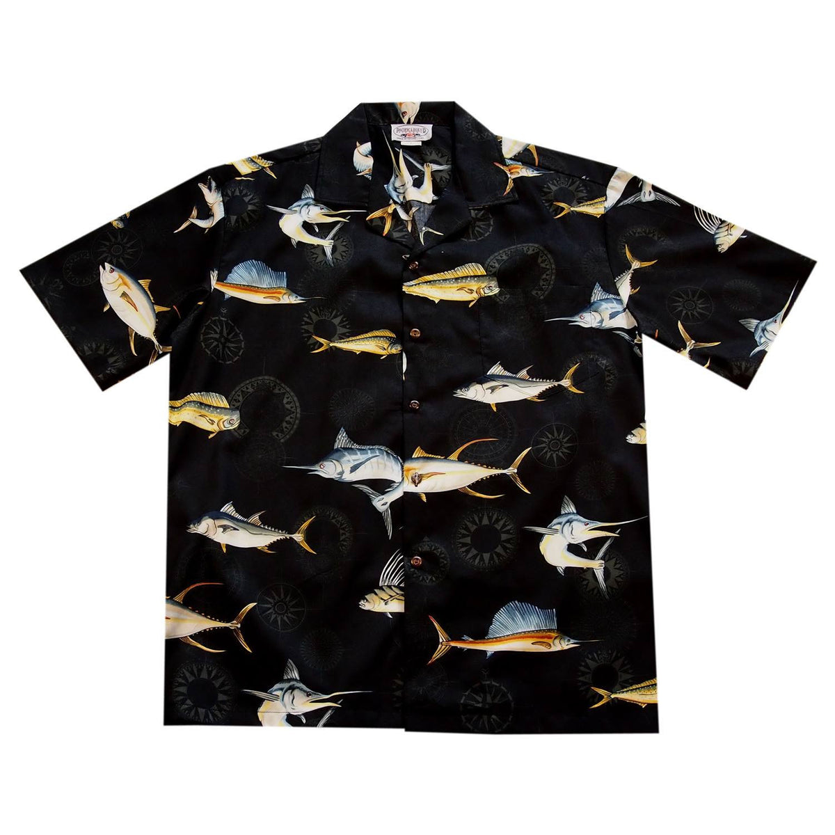 Amazing Fishing Black Cotton Hawaiian Shirt - PapayaSun