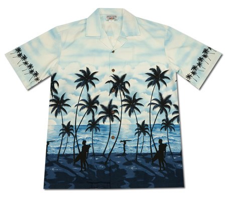 Endless Summer Blue Hawaiian Border Aloha Sport Shirt - PapayaSun