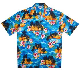 Skyburst Blue Hawaiian Teen Cotton Aloha Shirt - PapayaSun