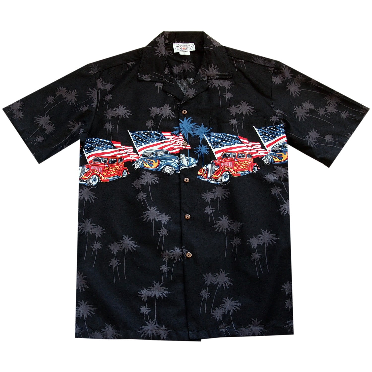 Street Rod Black Hawaiian Border Shirt - PapayaSun