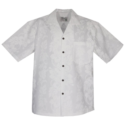 Hieroglyphics White Cotton Vintage Hawaiian Shirt