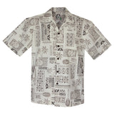 Hieroglyphics White Cotton Vintage Hawaiian Shirt - PapayaSun