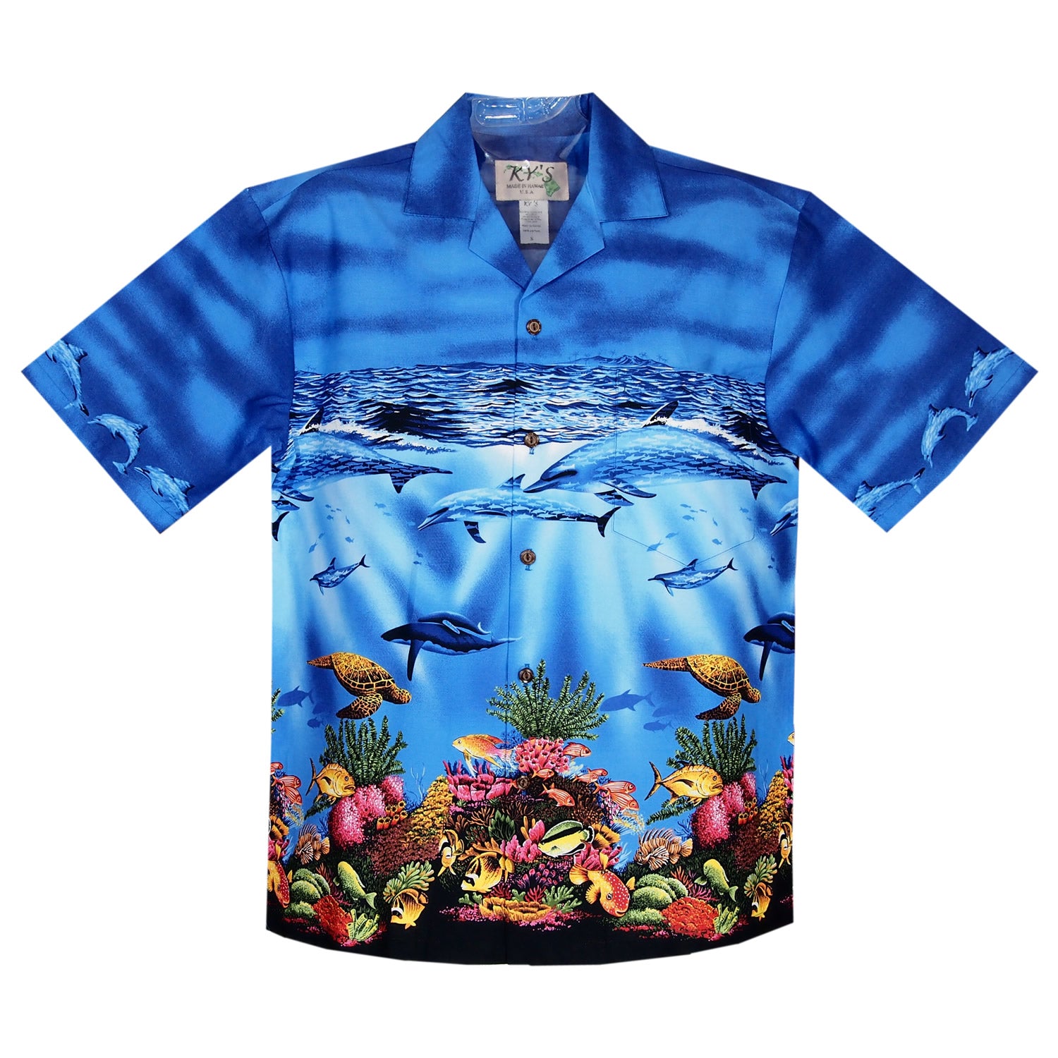 Sea World Blue Border Hawaiian Shirt - PapayaSun