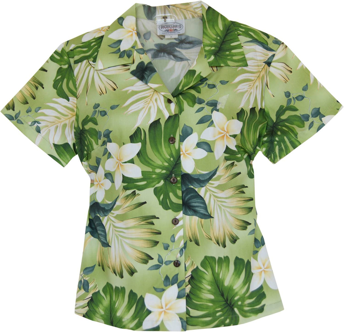 Amazon Green Hawaiian Women's Cotton Blouse - PapayaSun