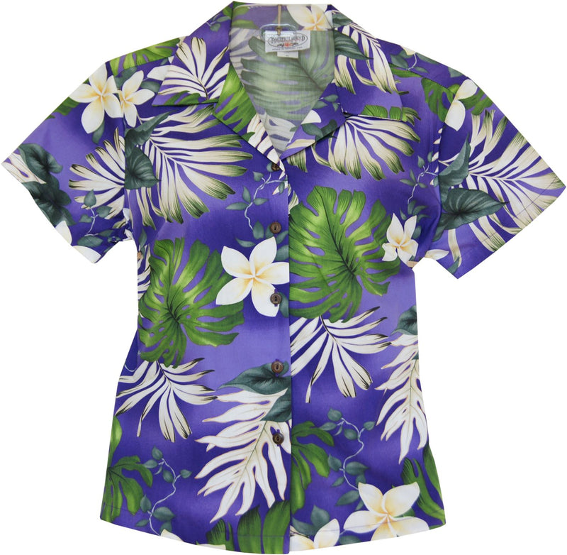 Amazon Purple Hawaiian Women's Cotton Blouse - PapayaSun