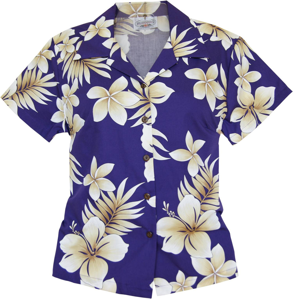 Beachcomber Purple Hawaiian Women's Cotton Blouse – PapayaSun