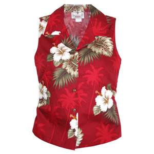 Lava Red Hawaiian Women's Sleeveless Shirt - PapayaSun