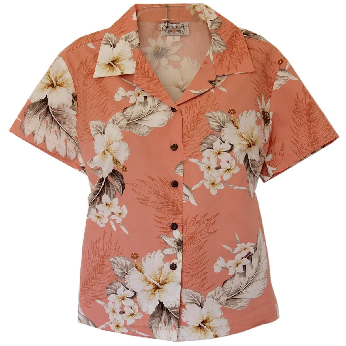 Petal Pink Hawaiian Women's Cotton Blouse - PapayaSun