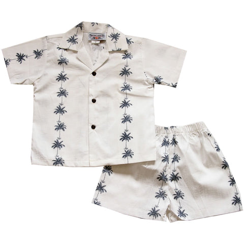 Honu Teal Hawaiian Boy Shirt & Shorts Set