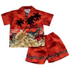 Island Chopper Orange Hawaiian Boy Shirt & Shorts Set - PapayaSun