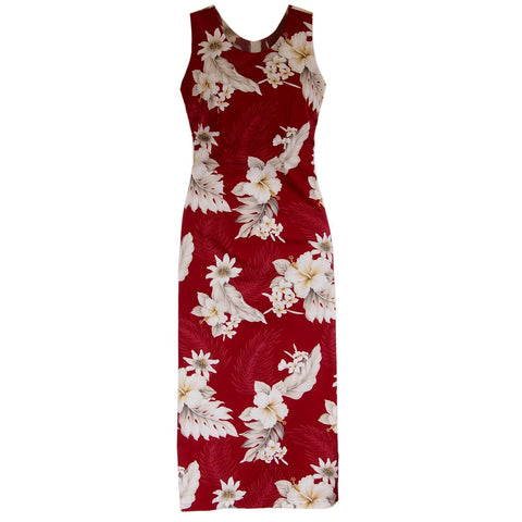 Seastar Red Short Hawaiian Sarong Floral Dress
