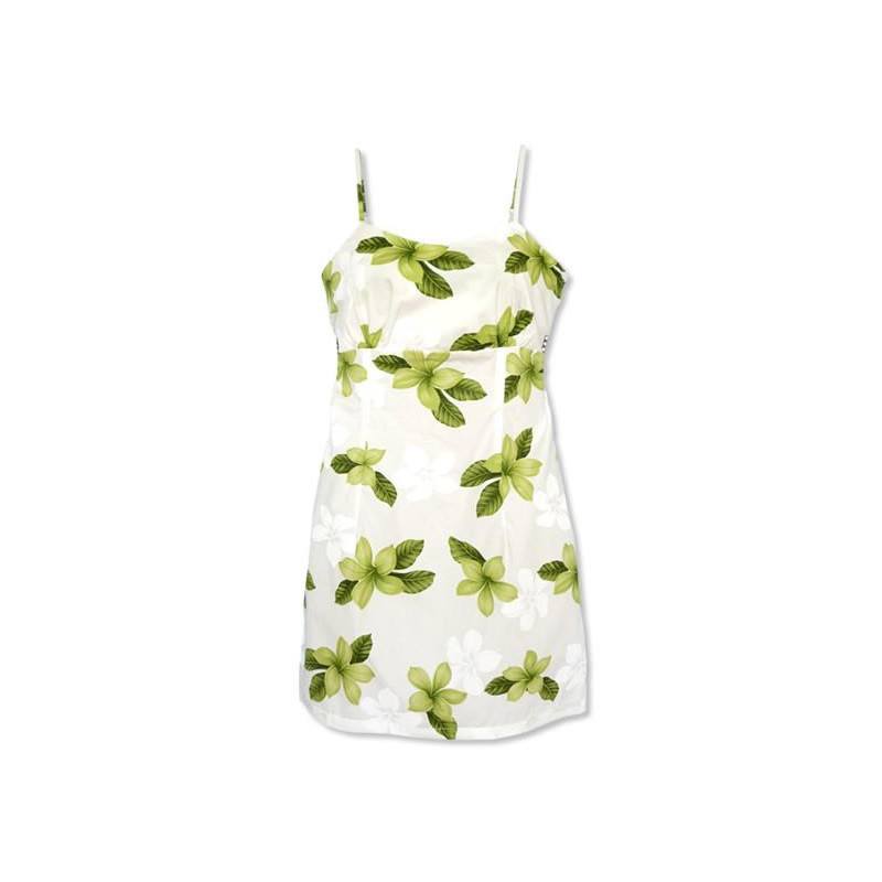 Delight Green Short Hawaiian Skinny Strap Floral Dress - PapayaSun