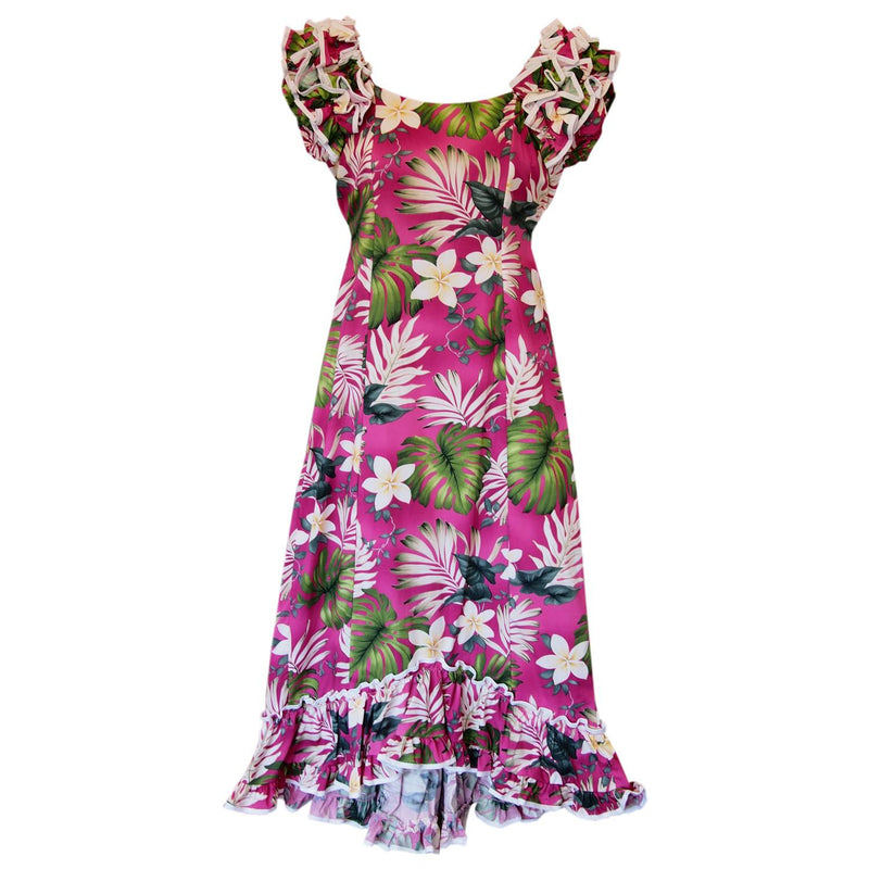 Excite Pink Hawaiian Meaaloha Muumuu Dress with Sleeves Excite Pink Hawaiian Meaaloha Muumuu Dress with Sleeves