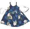 Hilo Blue Hawaiian Girl's Sundress with Elastic Straps - PapayaSun