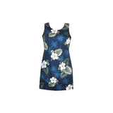 Hilo Blue Short Hawaiian Sheath Floral Dress - PapayaSun