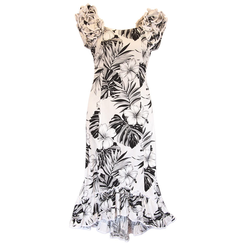 Waikiki White Hawaiian Meaaloha Muumuu Dress with Sleeves Waikiki White Hawaiian Meaaloha Muumuu Dress with Sleeves