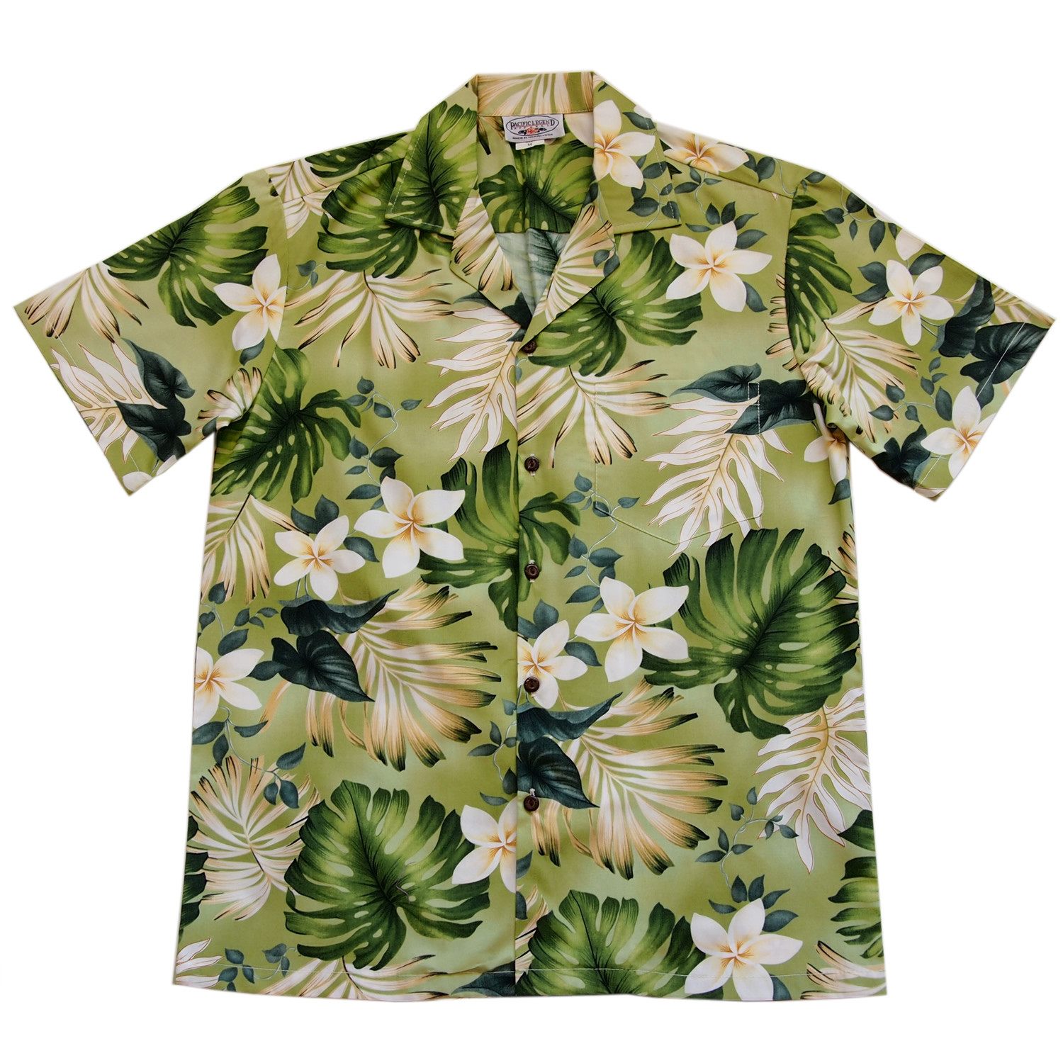 Green Hawaiian Cotton Aloha Sport Shirt