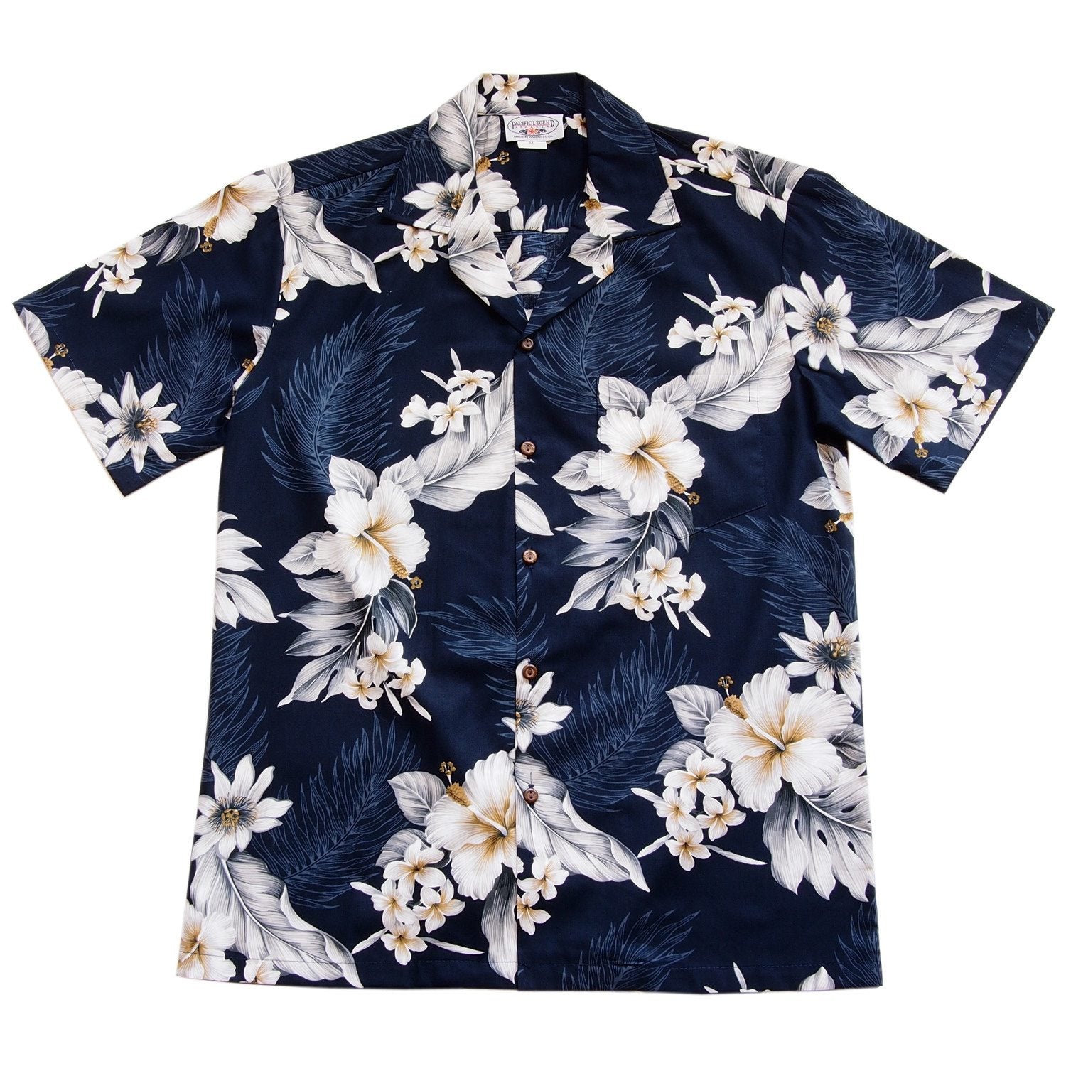 Black Cotton Aloha Sport Hawaiian Print Shirt – PapayaSun