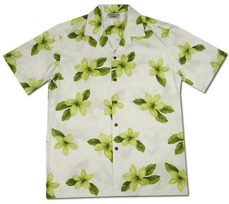 Anthurium Yellow Vertical Border Hawaiian Shirt