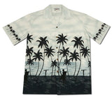 Endless Summer Grey Hawaiian Border Aloha Sport Shirt - PapayaSun
