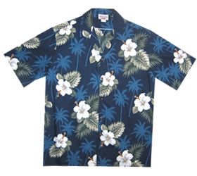 Hilo Blue Hawaiian Teen Cotton Aloha Shirt - PapayaSun