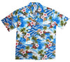 Lagoon Blue Hawaiian Teen Cotton Aloha Shirt - PapayaSun