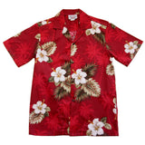Lava Red Hawaiian Cotton Aloha  Sport Shirt - PapayaSun