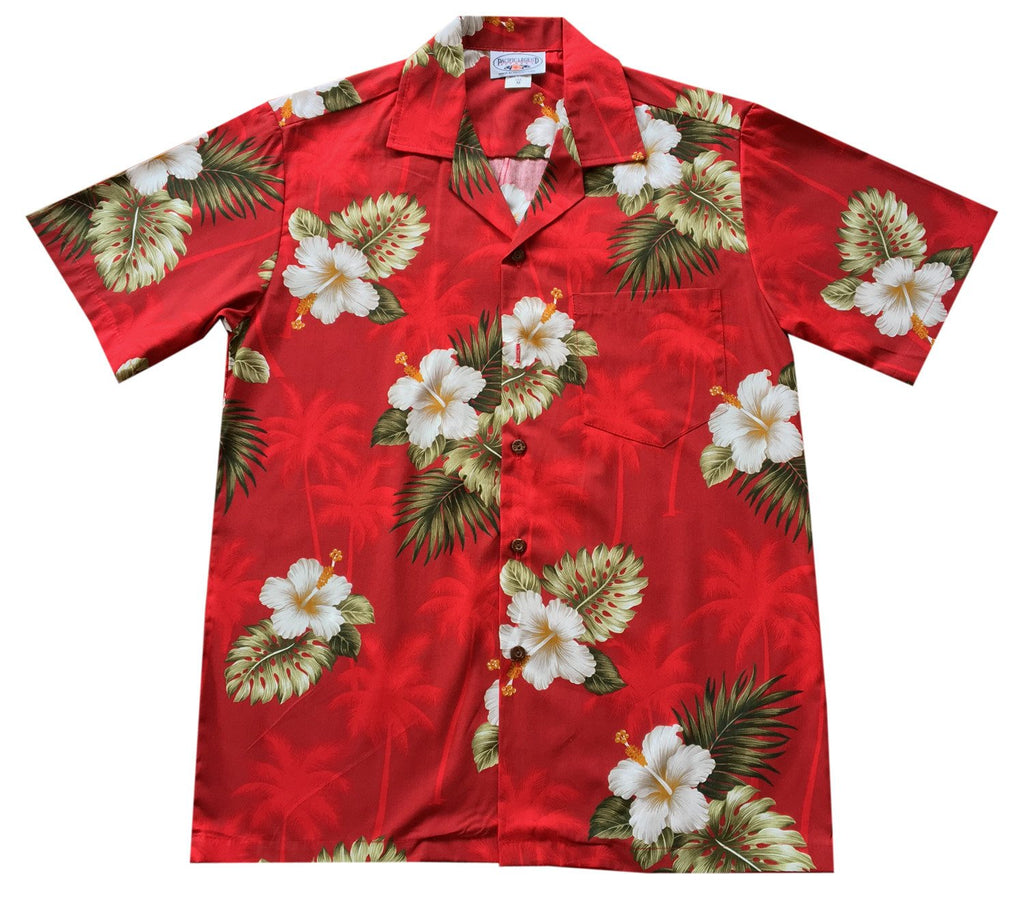 Lava Red Hawaiian Teen Cotton Aloha Shirt - PapayaSun