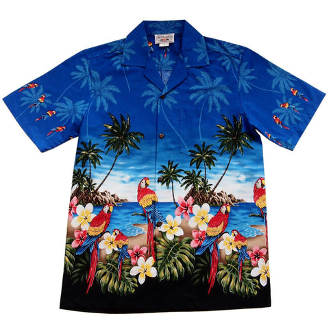 Marlin King Black Hawaiian Border Aloha Sport Shirt