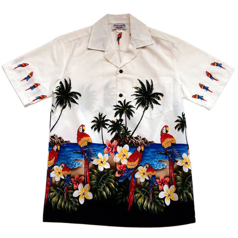Hibiscus Black Hawaiian Border Aloha Sport Shirt