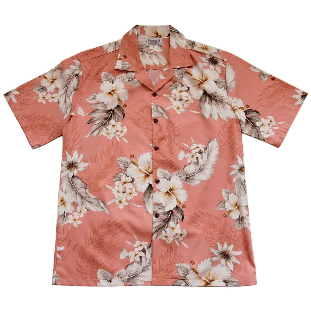 Petal Pink Hawaiian Cotton Aloha Sport Shirt - PapayaSun