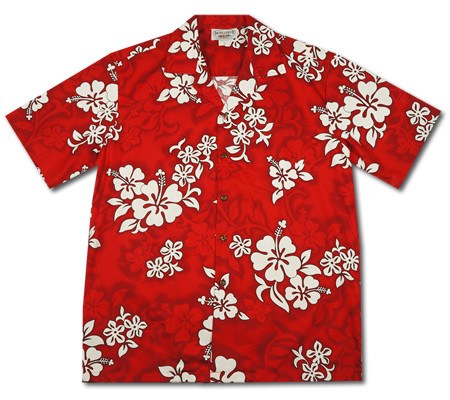 Seastar Red Hawaiian Cotton Aloha Shirt - PapayaSun