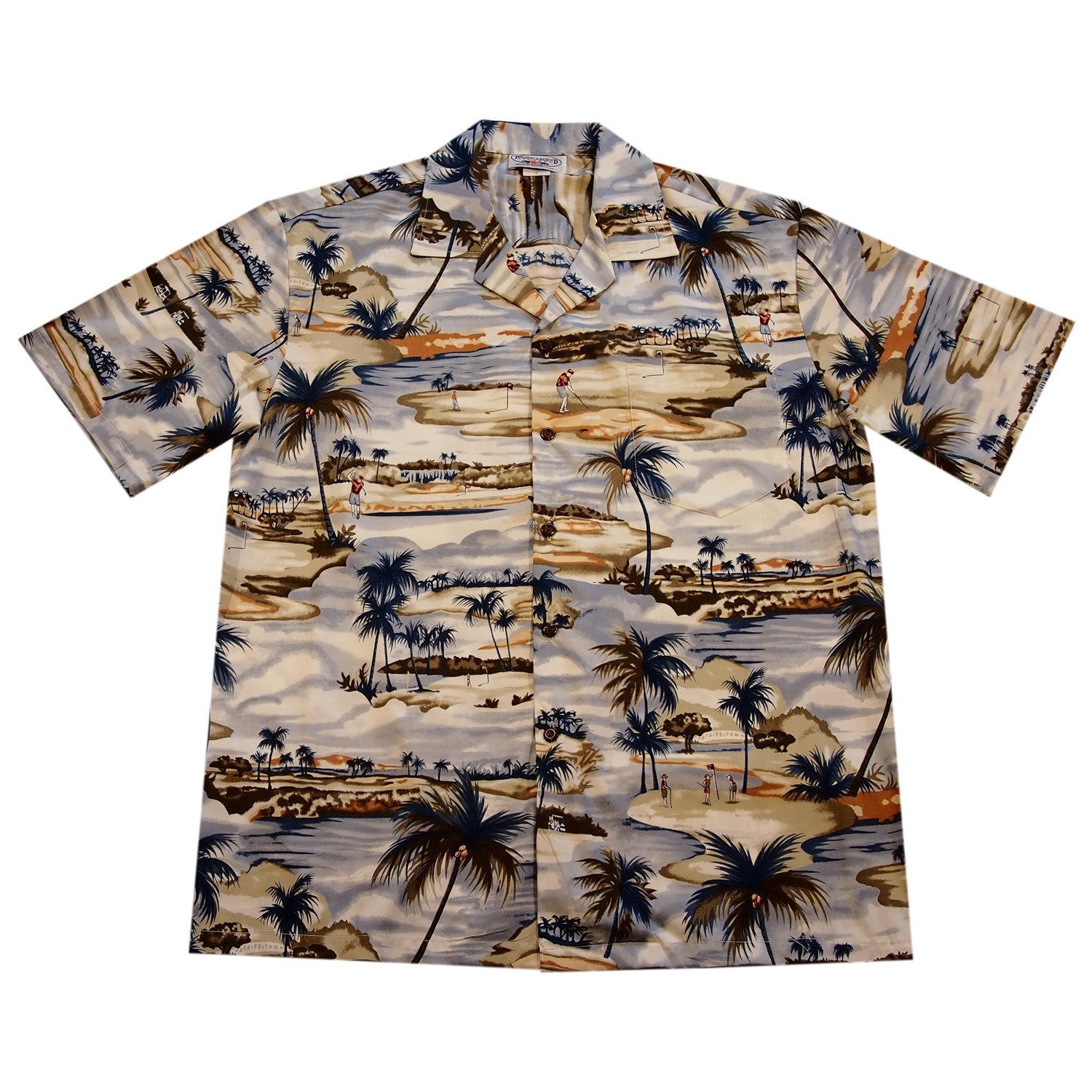 Hieroglyphics Blue Cotton Vintage Hawaiian Shirt – PapayaSun