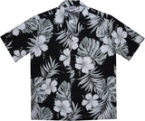 Waikiki Black Hawaiian Cotton Aloha Shirt - PapayaSun