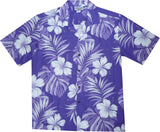 Waikiki Purple Hawaiian Cotton Aloha Shirt - PapayaSun