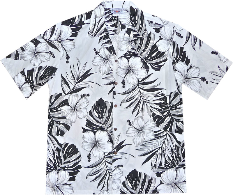 Waikiki White Hawaiian Cotton Aloha Shirt - PapayaSun