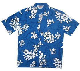 Waves Blue Hawaiian Teen Cotton Aloha Shirt - PapayaSun